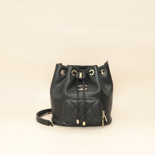 Chanel Black CC Business Affinity Bucket Bag