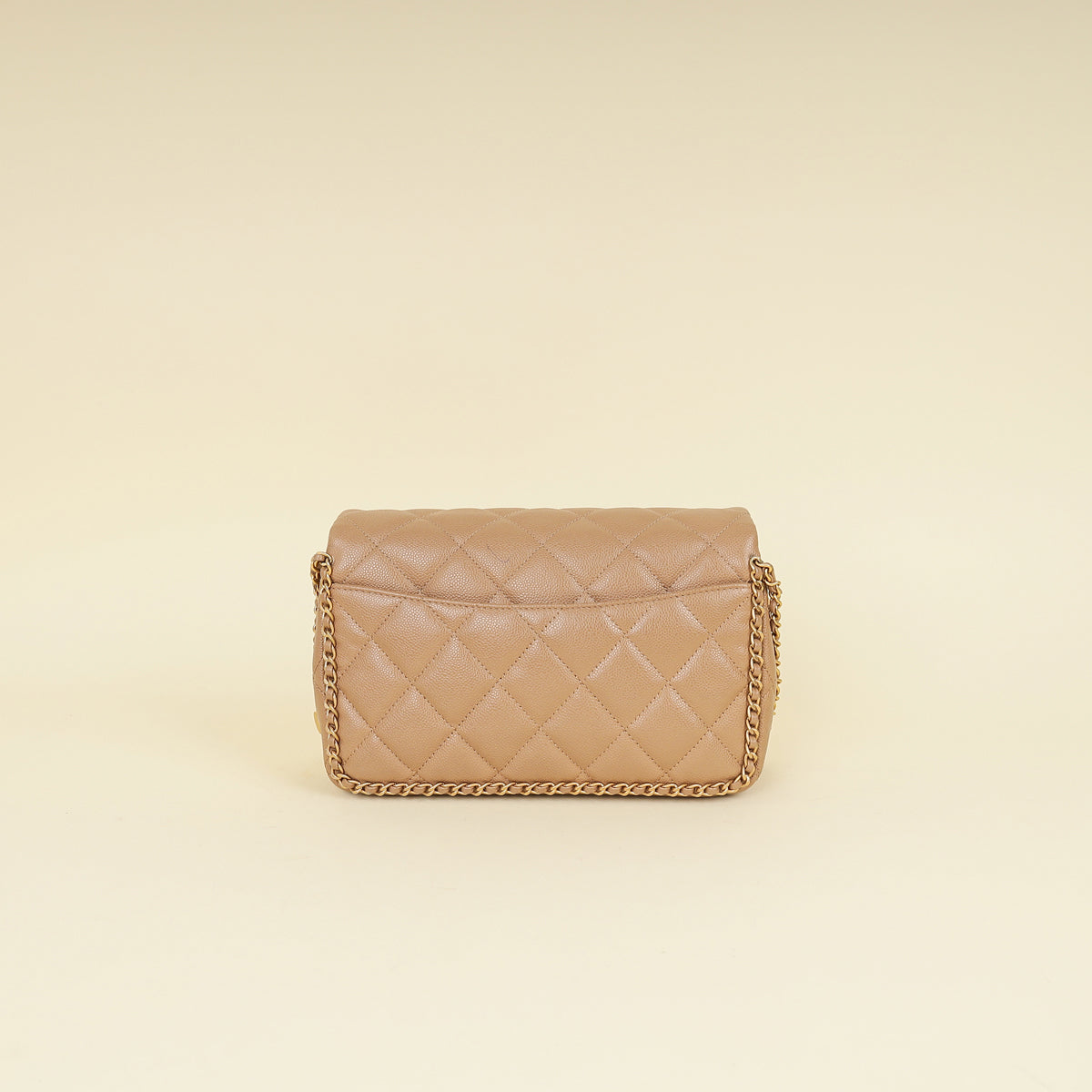 Chanel Beige CC Never Ending Chain Flap Bag