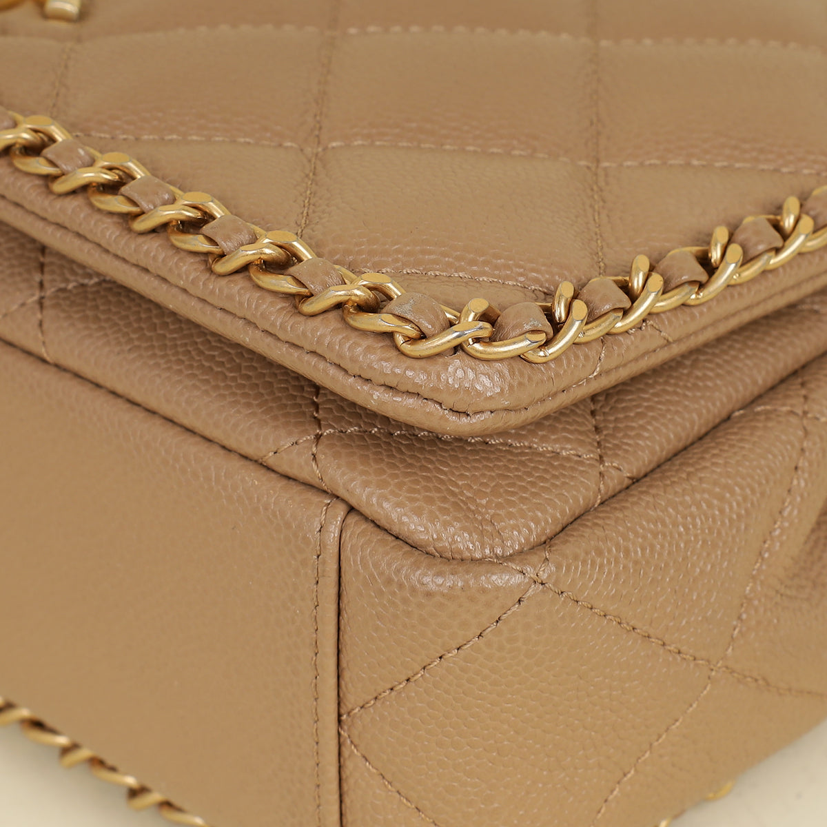 Chanel Beige CC Never Ending Chain Flap Bag