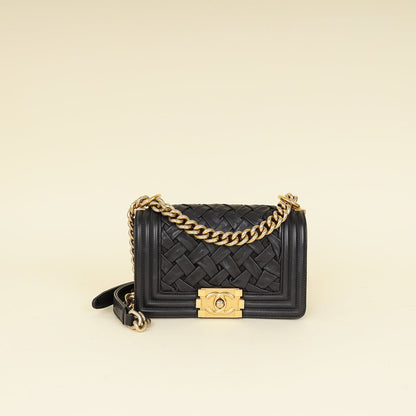 Chanel Black Le Boy Woven Small Bag