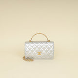 Chanel Silver CC Top Handle Wallet On Chain