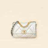 Chanel Metallic Silver 19 Flap Small Shoulder Bag