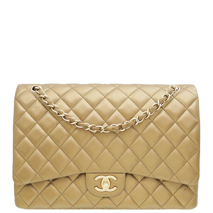 Chanel Bronze CC Classic Double Flap Maxi Bag