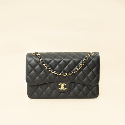 Chanel Black CC Classic Double Flap Jumbo Bag