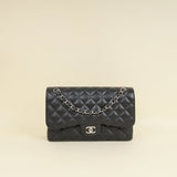 Chanel Black CC Classic Double Flap Jumbo Bag