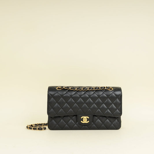 Chanel Black Classic Double Flap Medium Bag