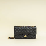 Chanel Black Classic Double Flap Medium Bag