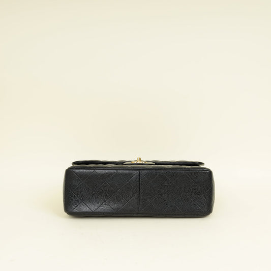 Chanel Black CC Classic Double FLap Jumbo Bag