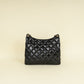 Chanel Black CC Wavy Charm Shiny Crumpled Hobo Bag