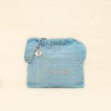 Chanel Light Blue Quilted Washed Denim Chanel 22 Small Bag