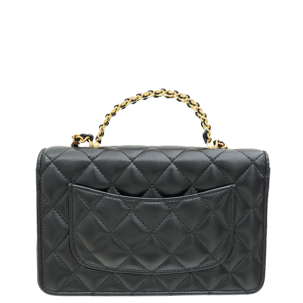 Chanel Black Logo Top Handle Wallet on Chain