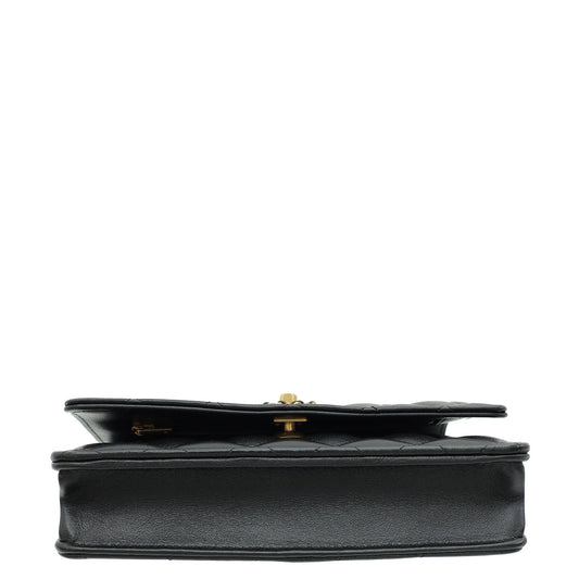 Chanel Black Logo Top Handle Wallet on Chain