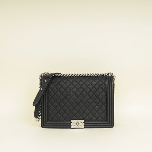 Chanel Black Le Boy Nubuck Large Bag