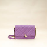 Chanel Purple CC Shiny Small Chain Melody Flap Bag