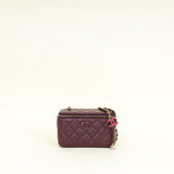 Chanel Burgundy CC Crush Small Vanity With Chain