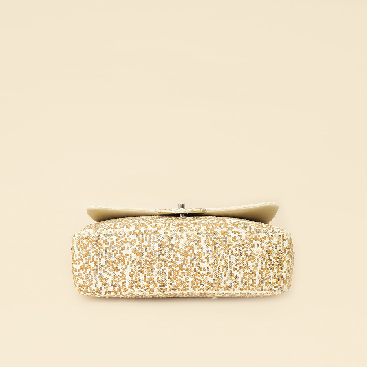 Chanel Bicolor Raffia Sequins Single Flap Jumbo Bag