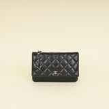 Chanel Black CC Classic Wallet On Chain
