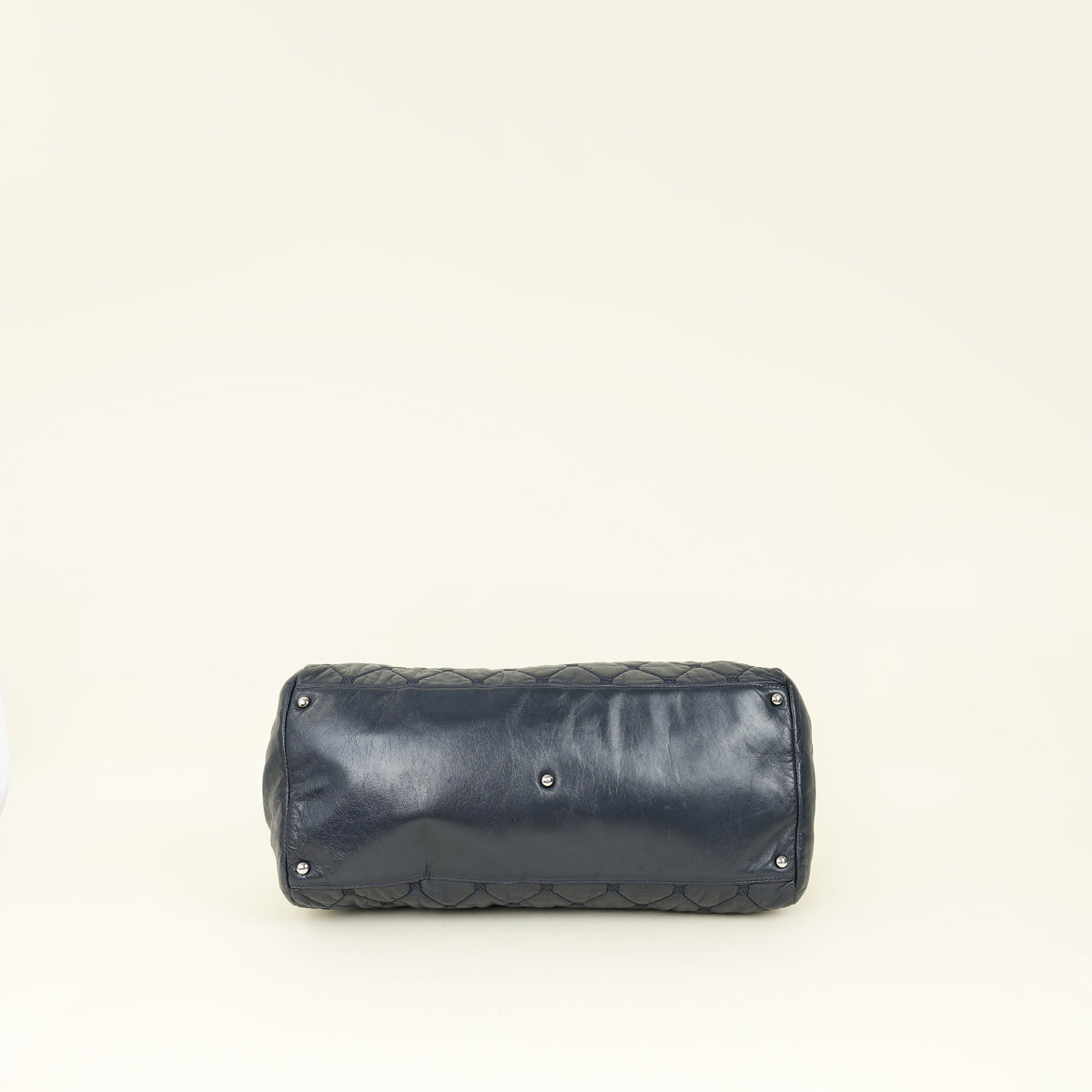 Chanel Indigo Blue CC Quilted Hidden Chain Bowler Bag