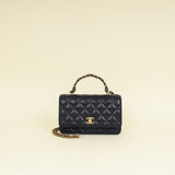 Chanel Navy Blue CC Top Handle Wallet On Chain