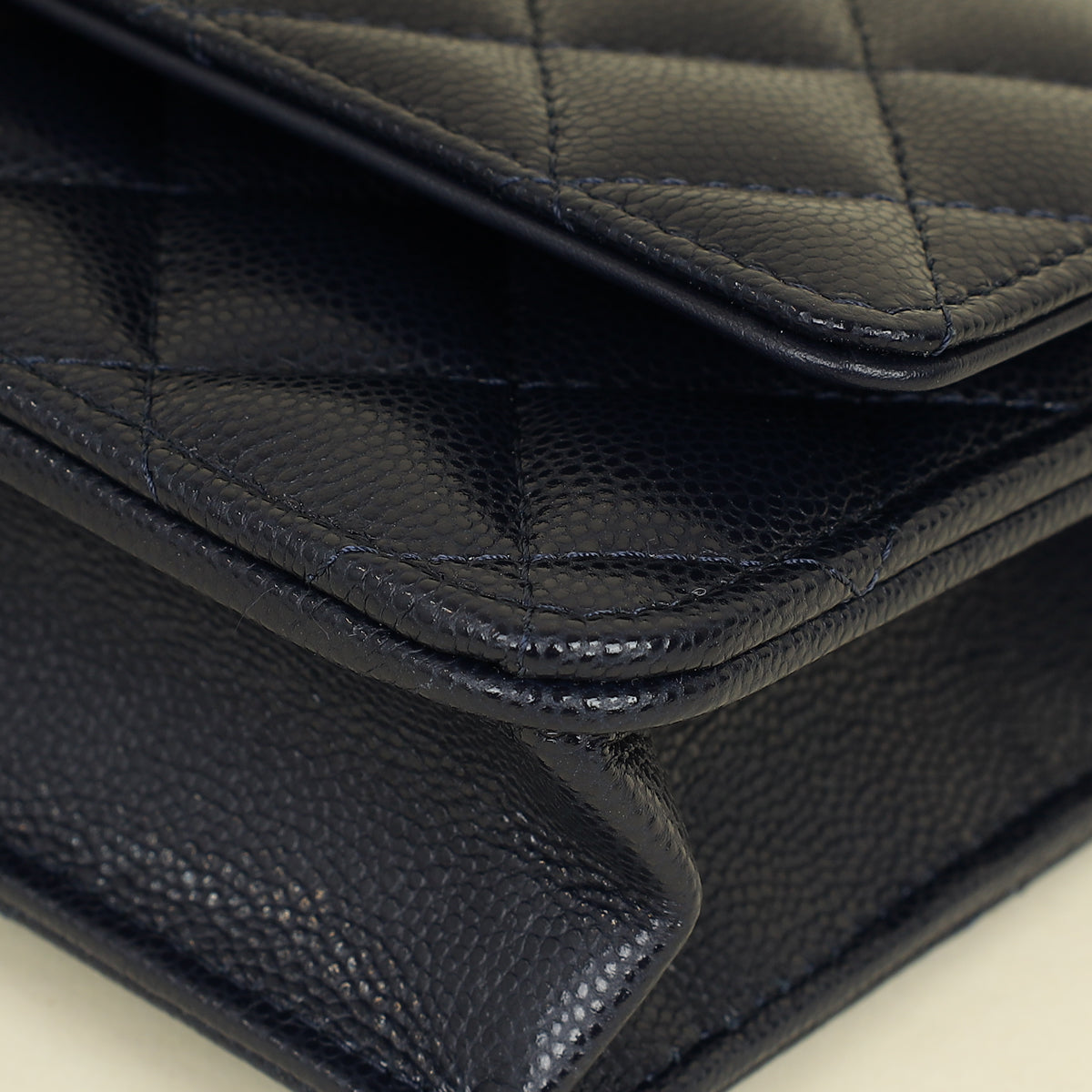 Chanel Navy Blue CC Top Handle Wallet On Chain