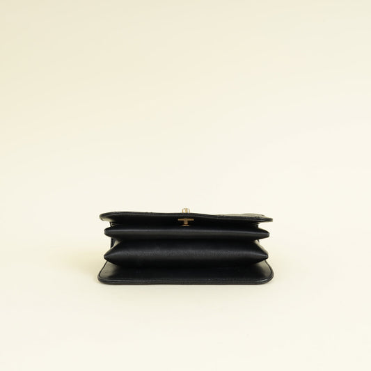 Chanel Black CC Quilted Mini Top Handle Flap Bag