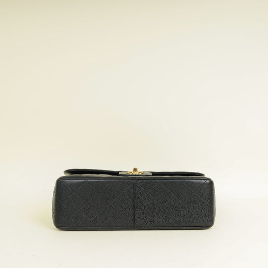 Chanel Black CC Classic Double Flap Jumbo Bag