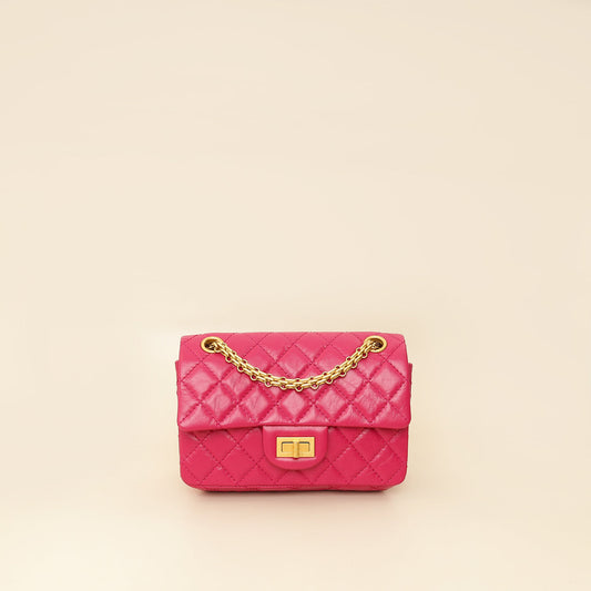 Chanel Fuchsia Aged Quilted 2.55 Reissue Mini Flap Bag