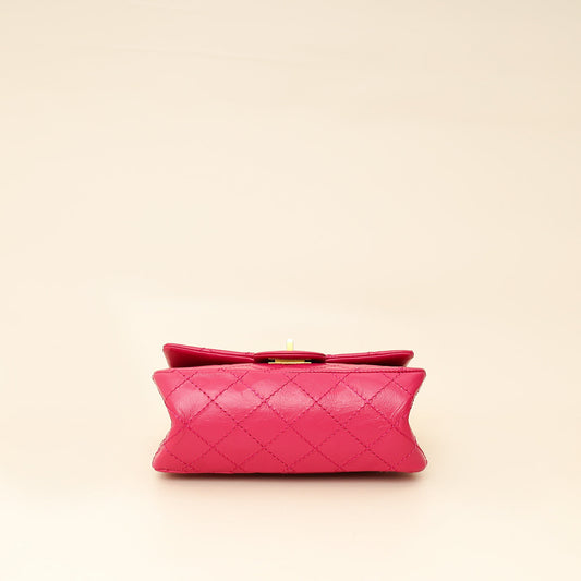 Chanel Fuchsia Aged Quilted 2.55 Reissue Mini Flap Bag