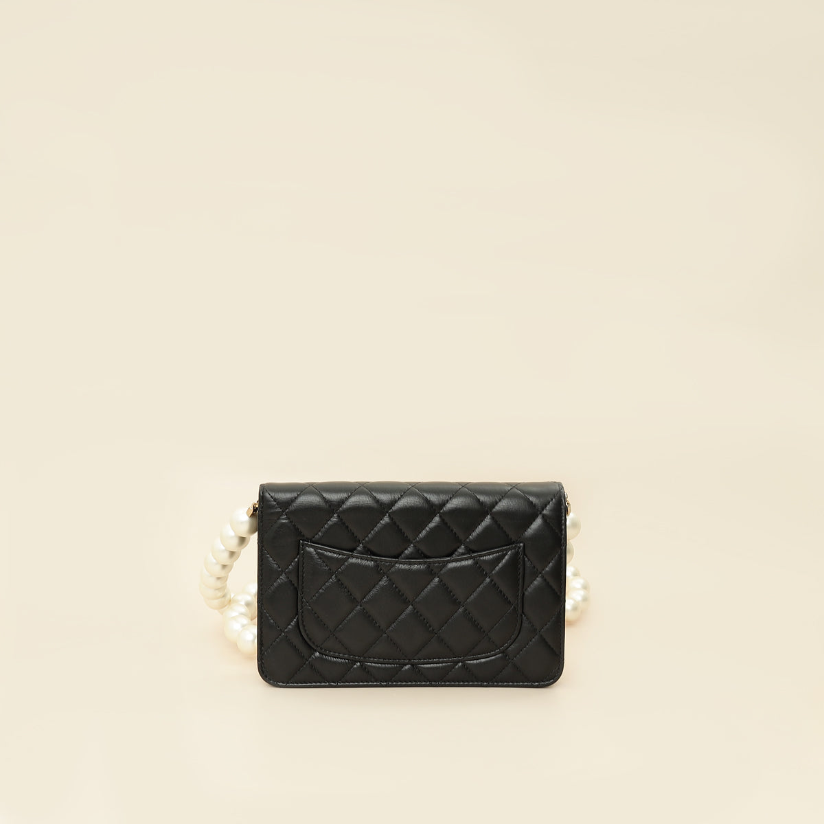 Chanel Black Maxi Pearls Wallet on Chain