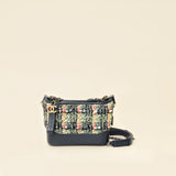 Chanel Navy Multicolor Tweed Gabrielle Hobo Small Bag