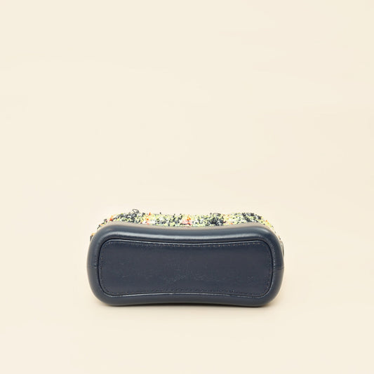 Chanel Navy Multicolor Tweed Gabrielle Hobo Small Bag