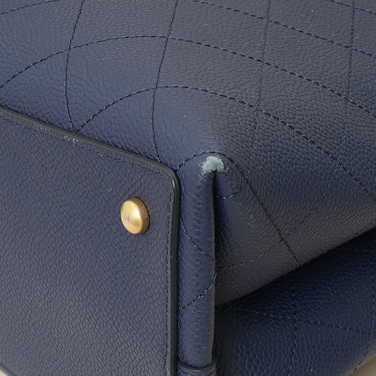 Chanel Navy Blue CC Shopping Tote Bag