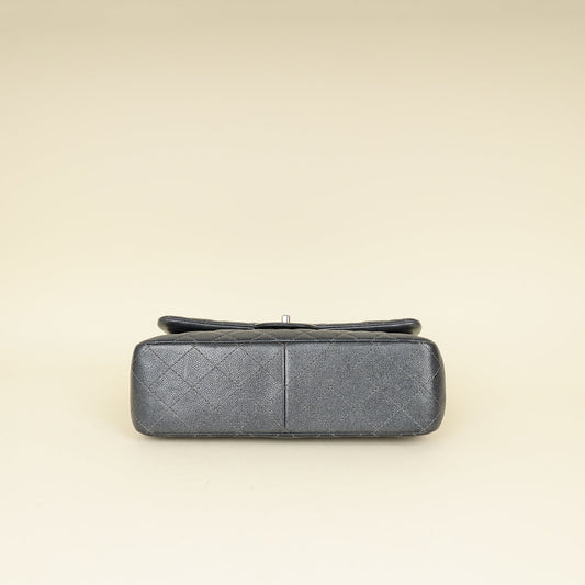 Chanel Metallic Charcoal Classic Double Flap Jumbo Bag
