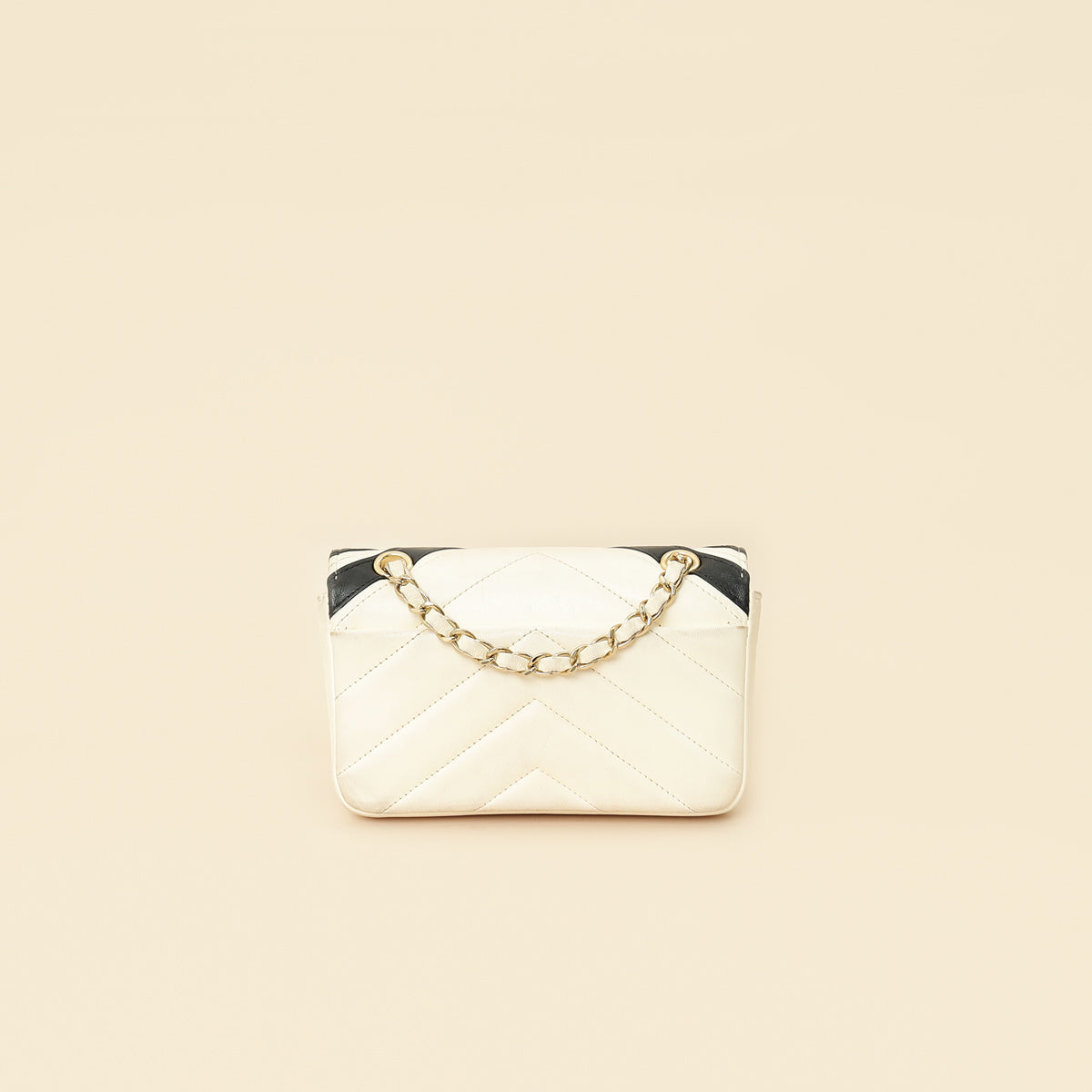Chanel Bicolor Chevron Stitched Mini Flap Bag