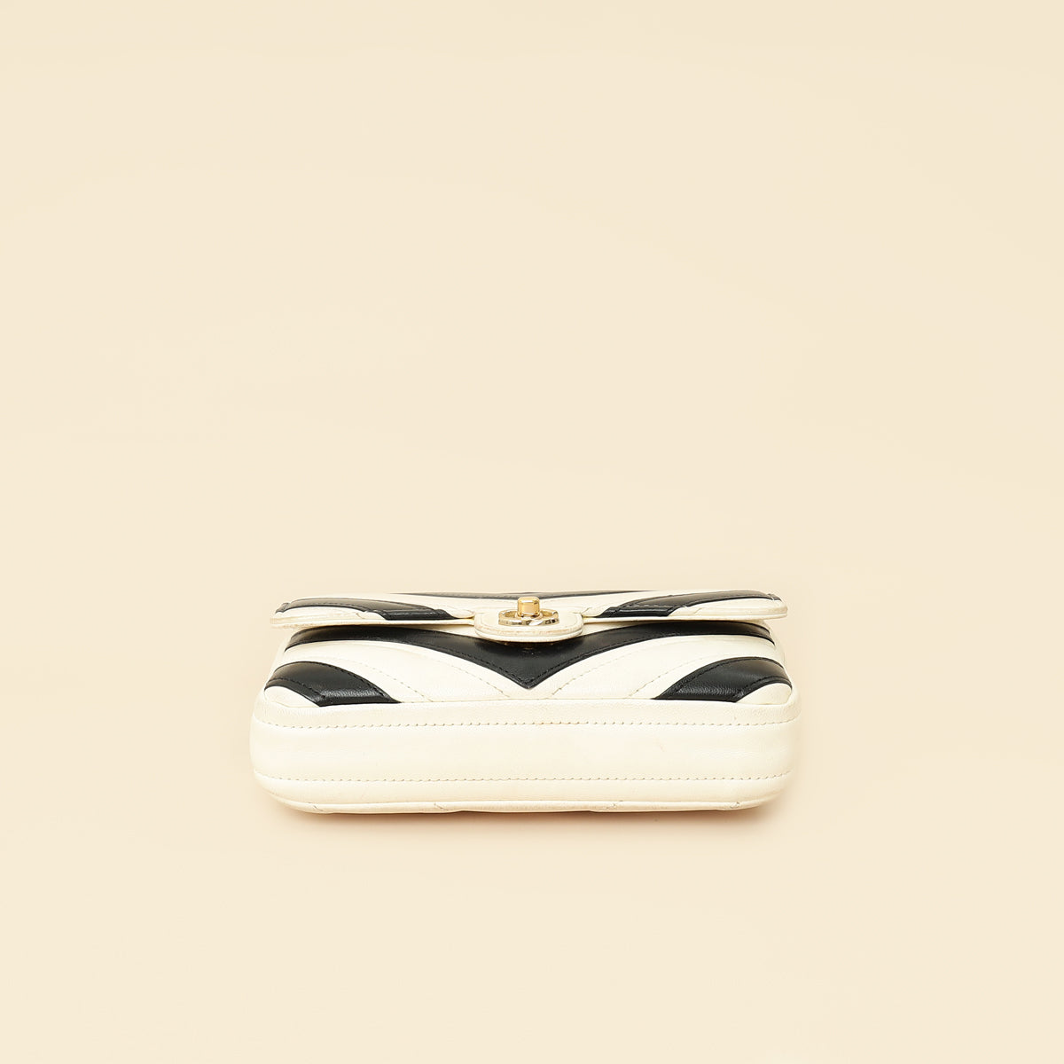 Chanel Bicolor Chevron Stitched Mini Flap Bag