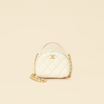 Chanel White Mini Chic Riviera Top Handle Vanity Case