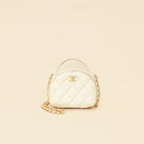 Chanel White Mini Chic Riviera Top Handle Vanity Case