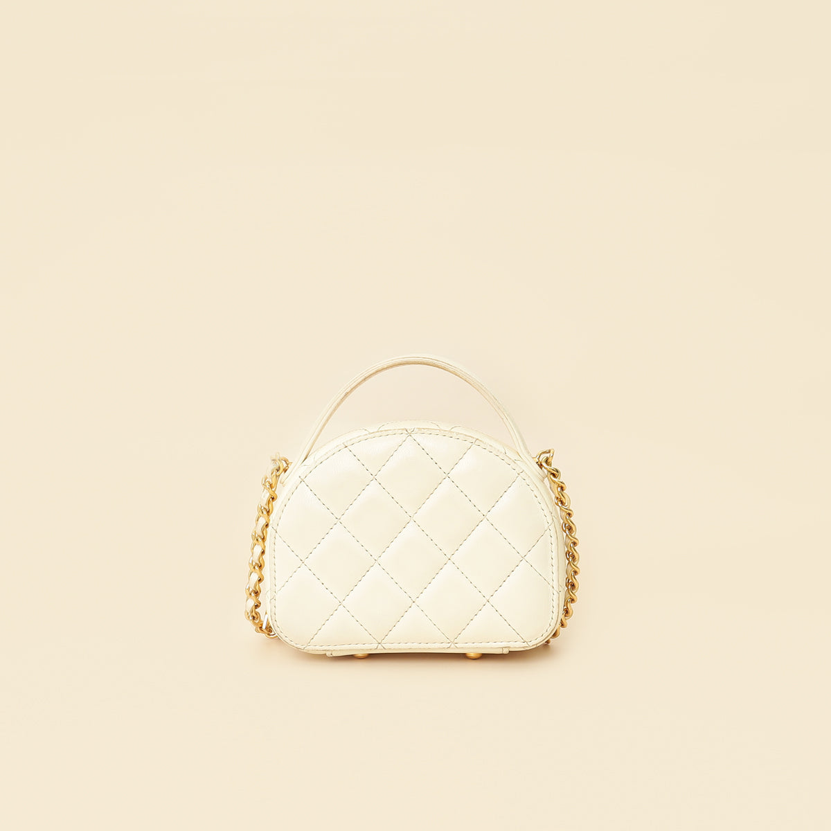 Chanel White Mini Chic Riviera Top Handle Vanity Case