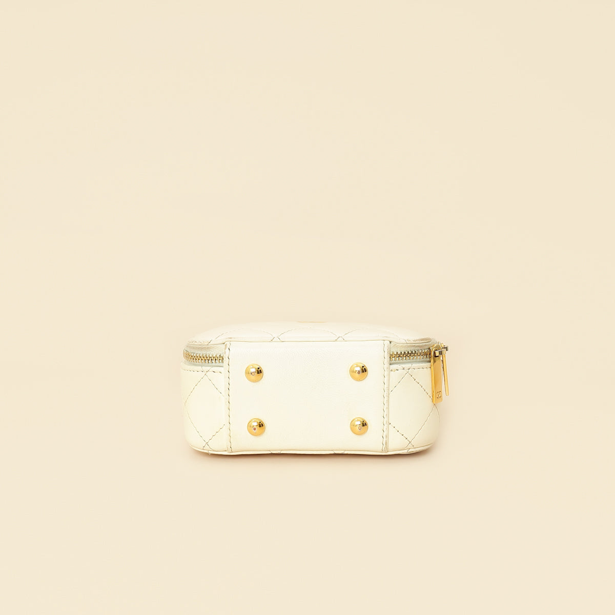 Chanel White Mini Chic Riviera Top Handle Vanity Case