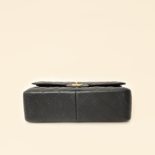 Chanel Black Classic Double Flap Jumbo Bag