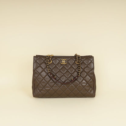 Chanel Brown Quilted Perfect Edge Tote Bag