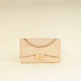 Chanel Beige Classic Double Flap Jumbo Bag