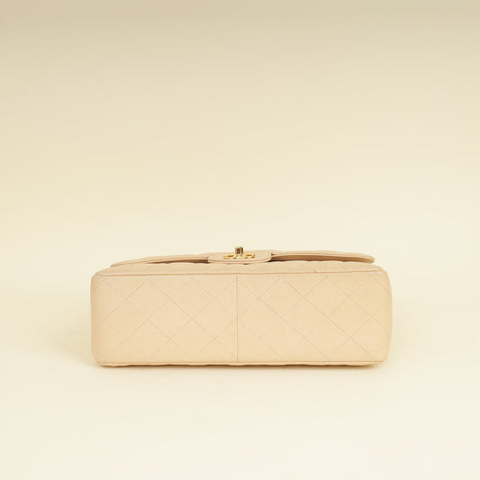 Chanel Beige Classic Double Flap Jumbo Bag