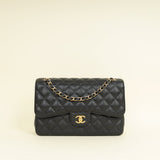 Chanel Black CC Classic Double Flap Jumbo Bag