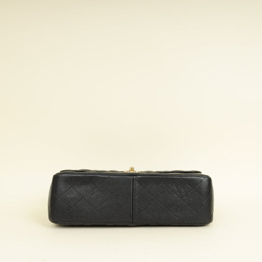Chanel Black CC Classic Double Flap Jumbo Bag