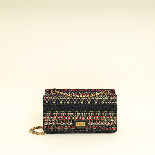 Chanel Multicolor 2.255 Reissue Tweed Double Flap 226 Bag