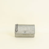 Chanel Metallic Gray Coco Mark Wallet on Chain