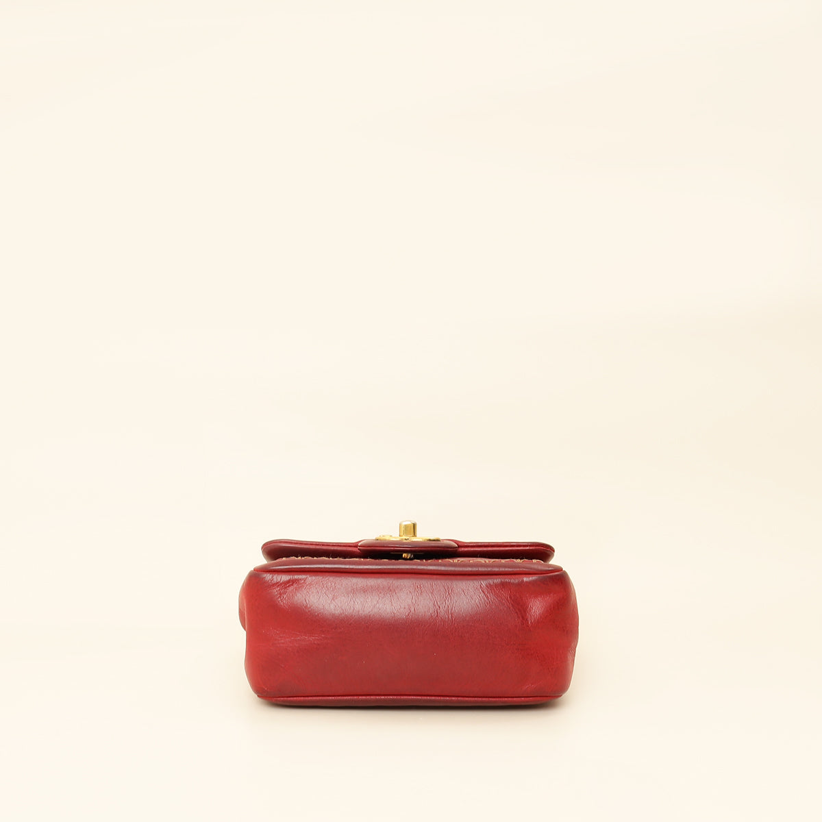 Chanel Red CC Whipstitch Mini Square Flap Bag