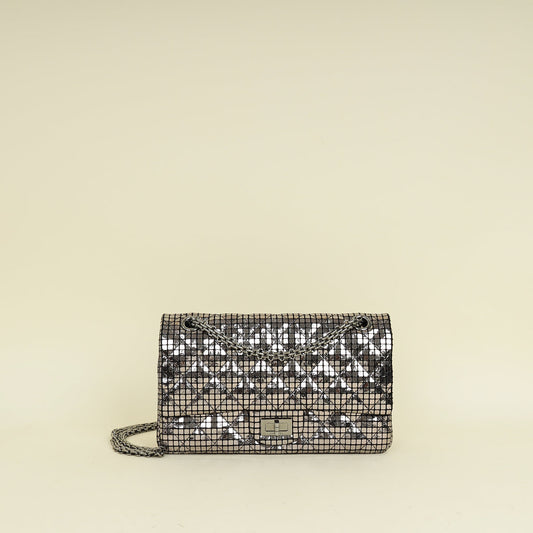 Chanel Metallic Black Mirror 2.55 Reissue Double Flap 225 Bag