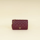 Chanel Violet CC Heart Lock Wallet On Chain